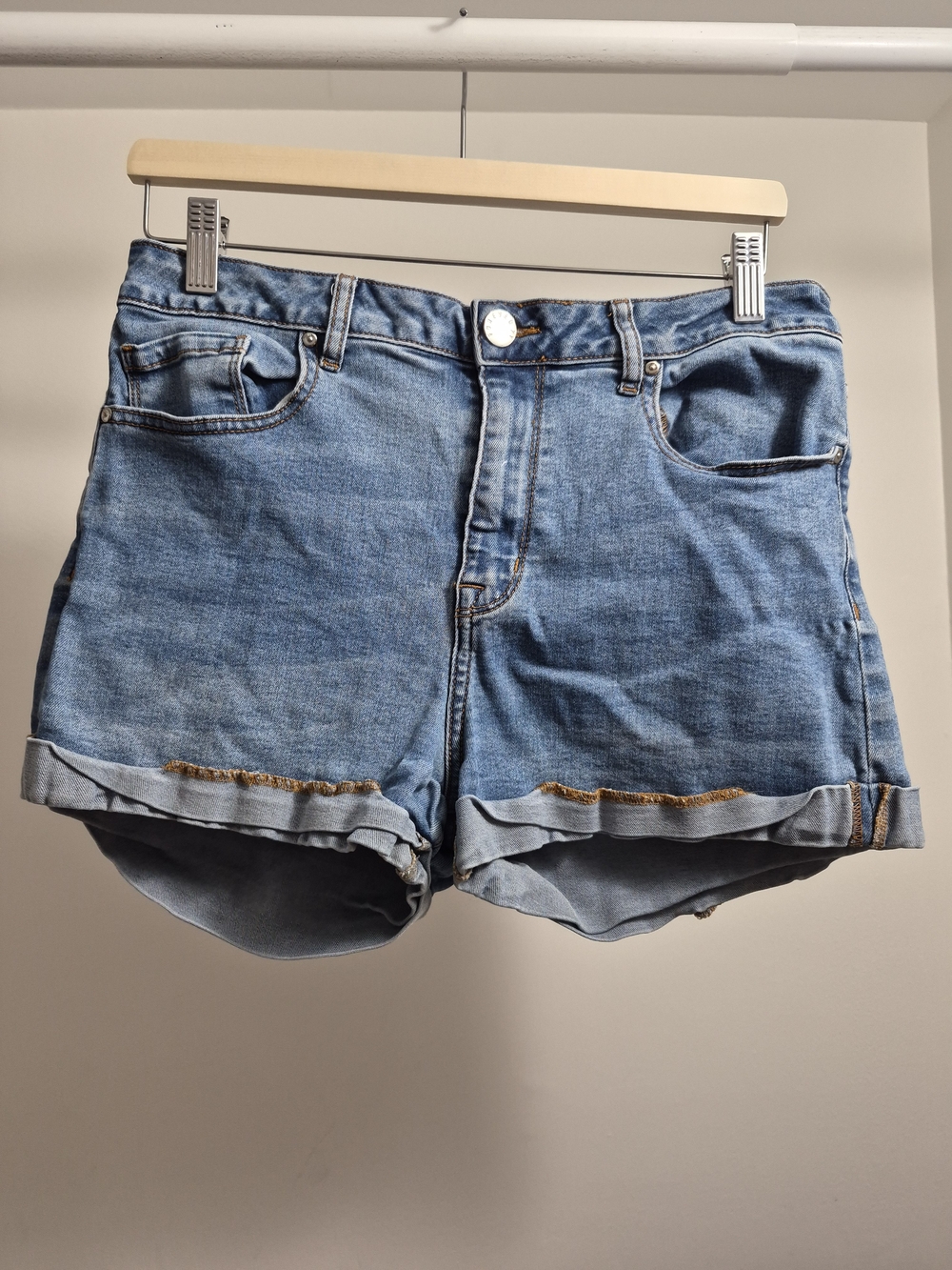 Forever 21 Light Blue Rolled Hem Denim Shorts